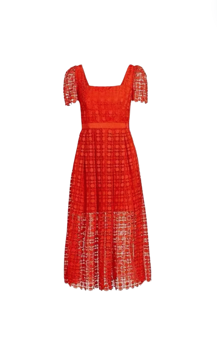 Crystal Kung Minkoff's Red Lace Dress