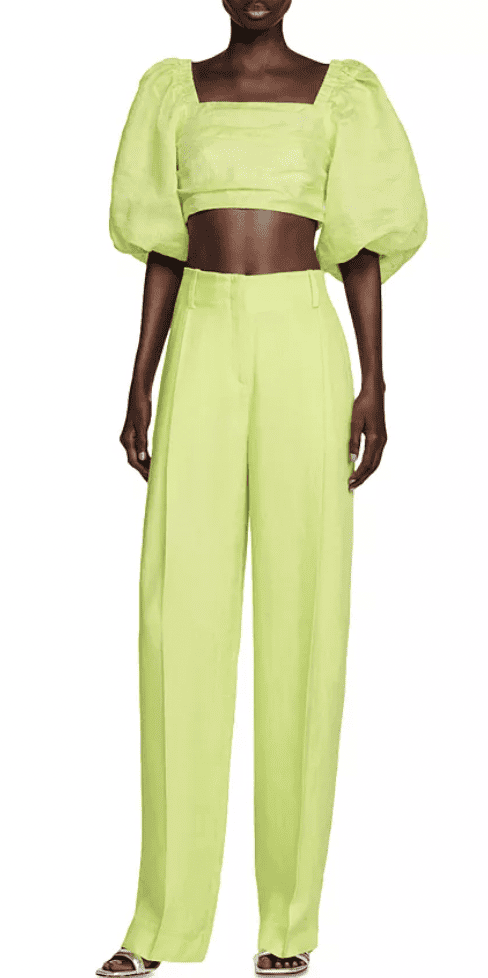 Crystal Kung Minkoff's Neon Green Pant Set