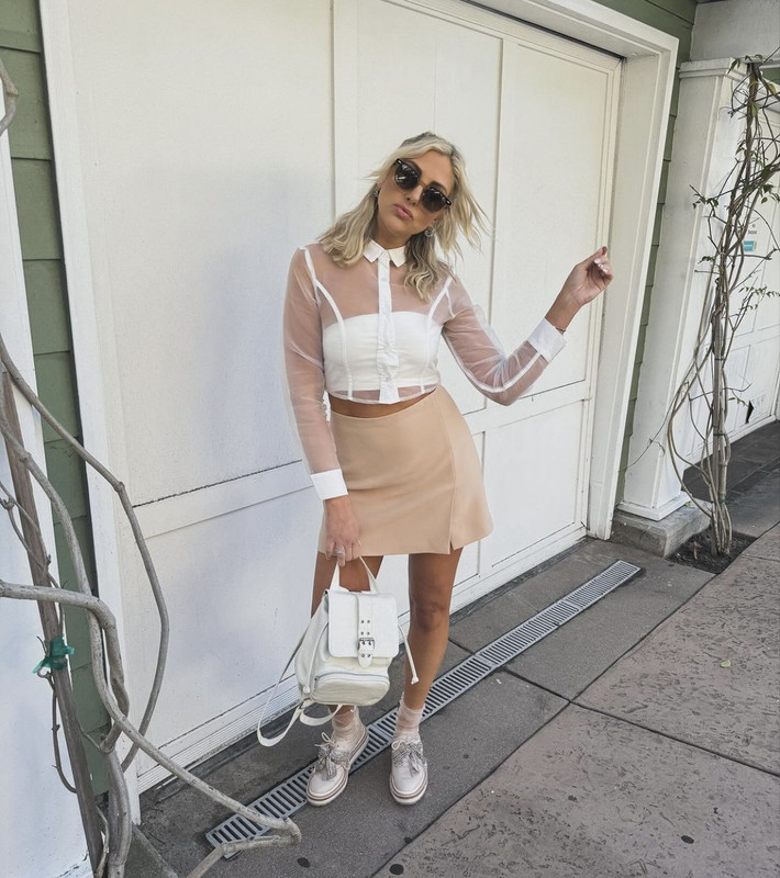 Gina Kirschenheiter's White Sheer Top