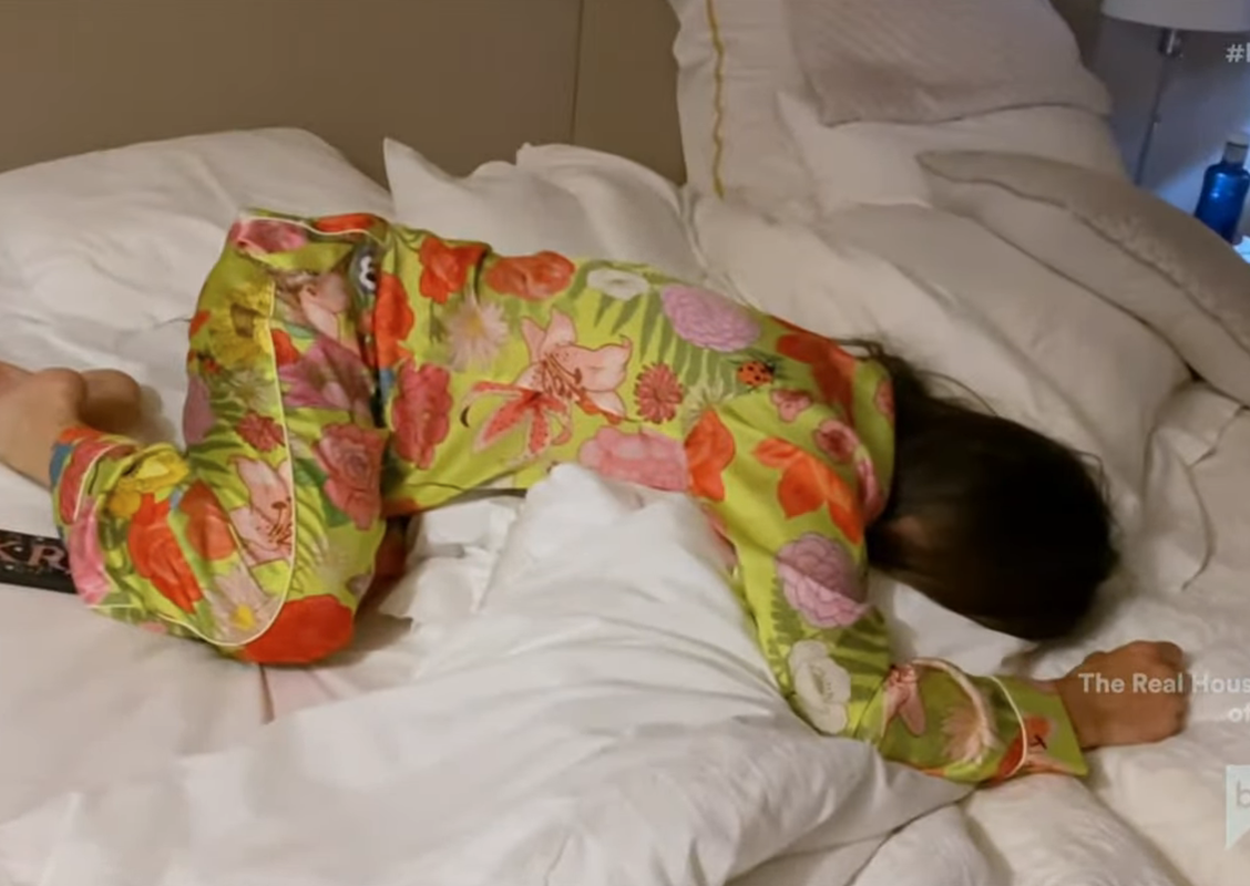 Kyle Richards' Green Floral Pajama Set