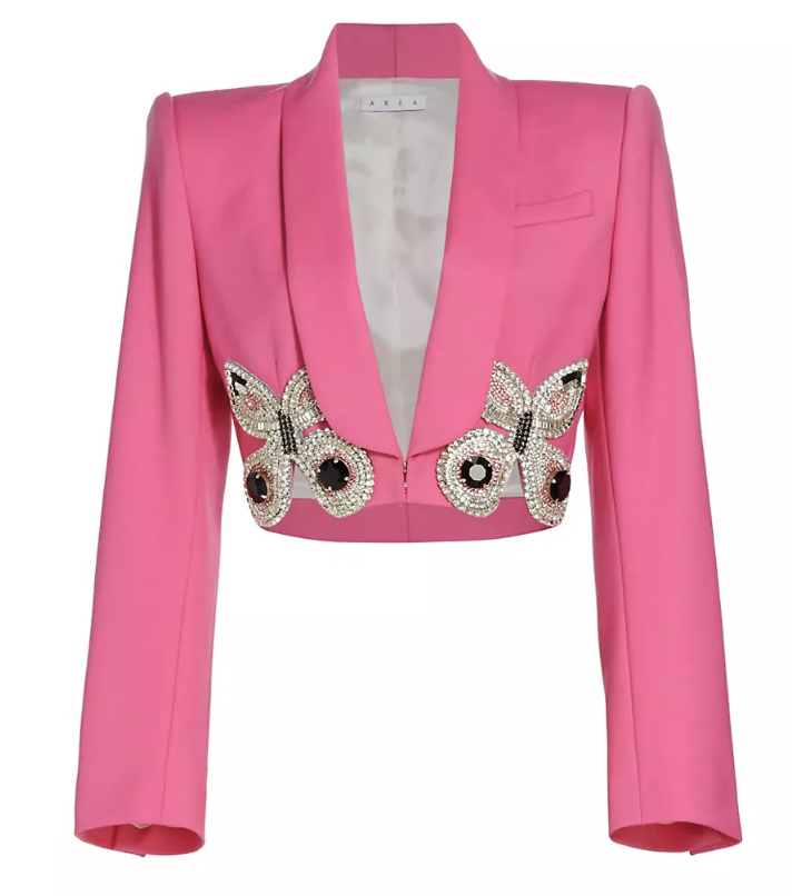 Kyle Richards Pink Cropped Butterfly Jacket