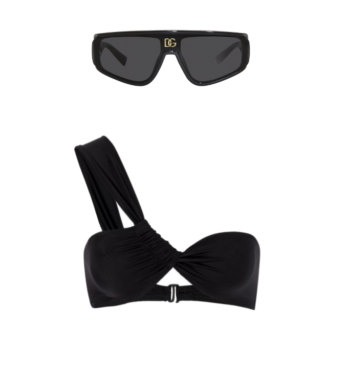 Lala Kent's Black Shield Sunglasses and Bikini Top