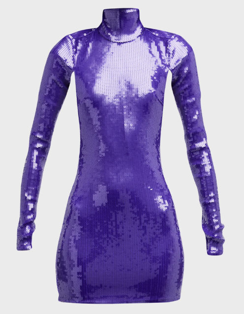 Lala Kents Purple Sequin Mini Dress