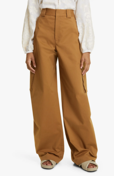 Lindsay Hubbard's Camel Wide Leg Cargo Pants