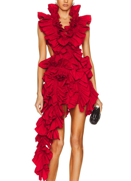 Nicole Martin's Red Ruffle Dress