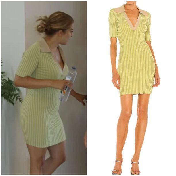 Robyn Dixon's Ribbed Lime Collared Dress