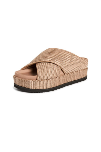 Amanda Batula's Criss Cross Raffia Slides