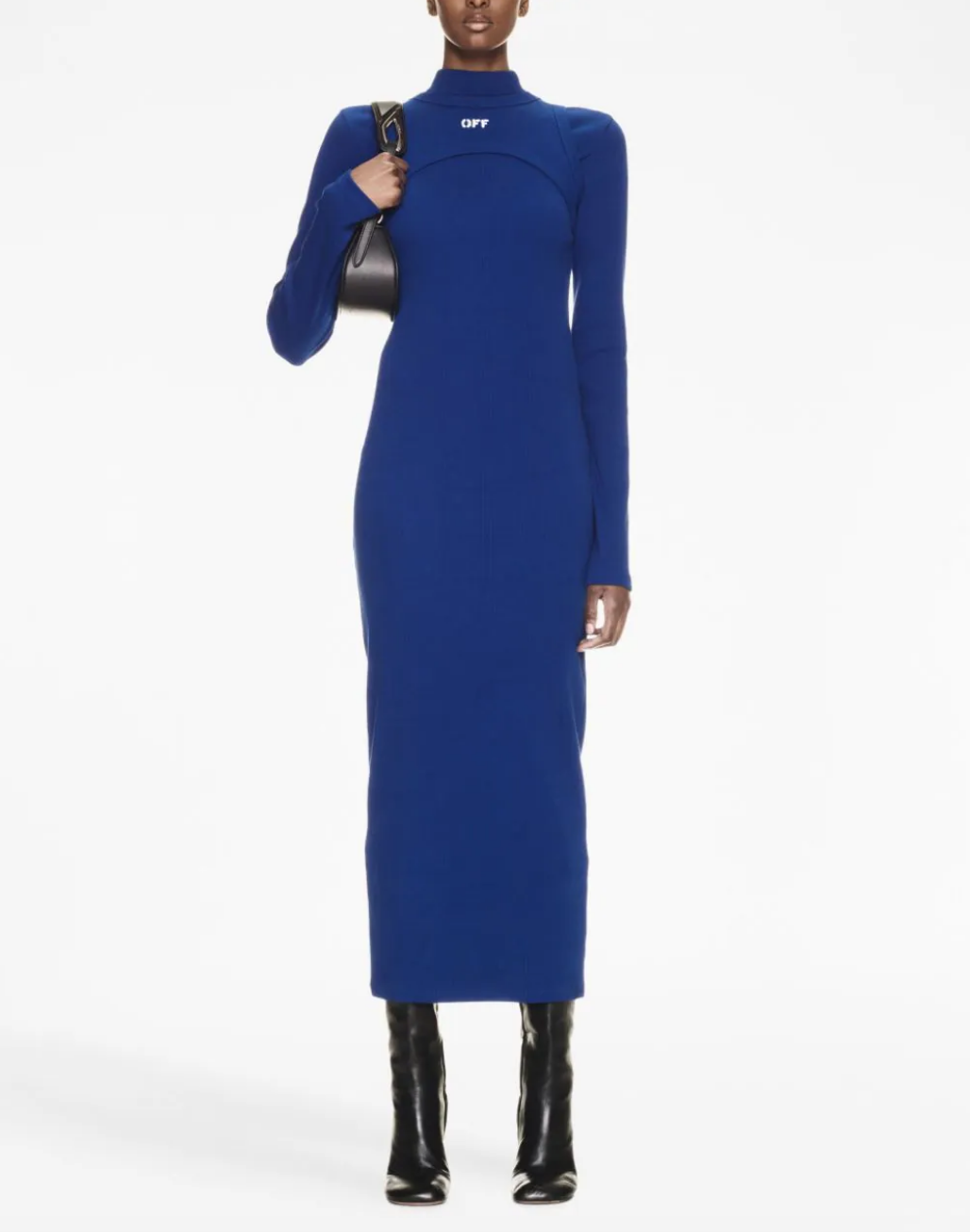 Ciara Miller's Blue Knit Long Sleeve Dress