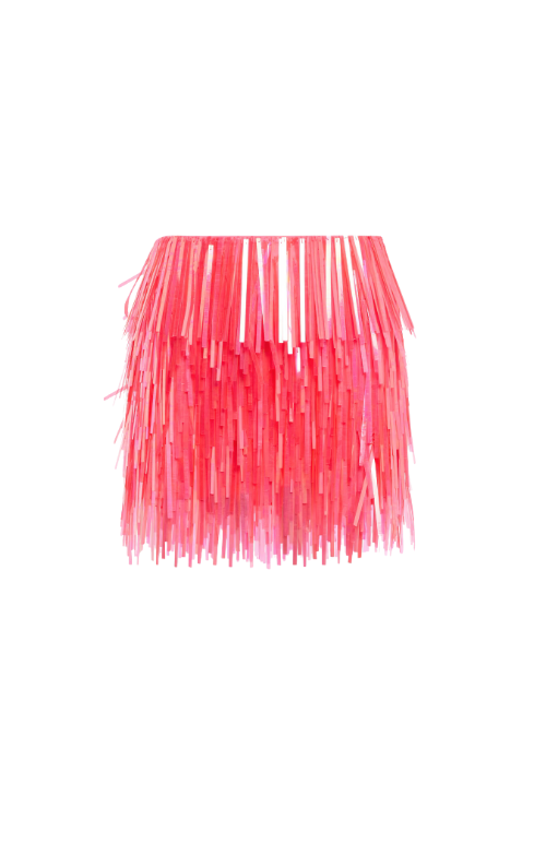 Gabby Prescod's Pink Fringe Mini Skirt