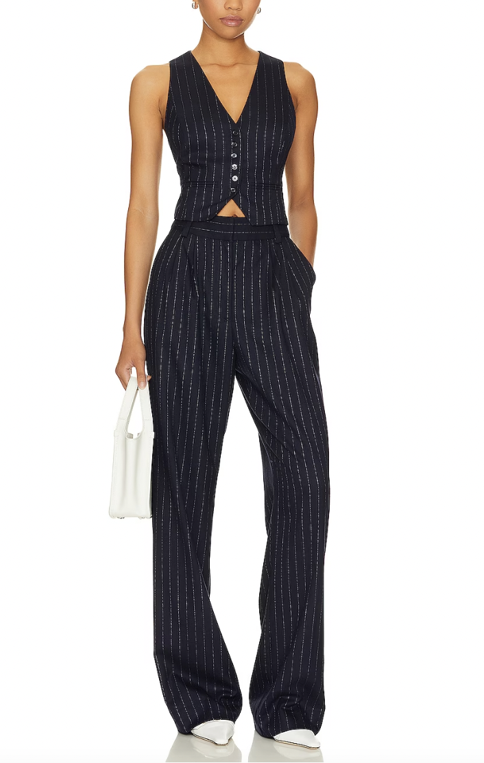 Gina Kirschenheiters Pinstriped Vest and Pant Set