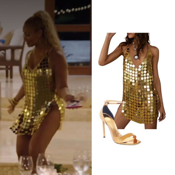 Gizelle Bryant's Gold Disk Dress