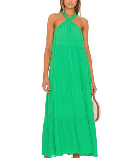 Lindsay Hubbard's Green Halter Maxi Dress