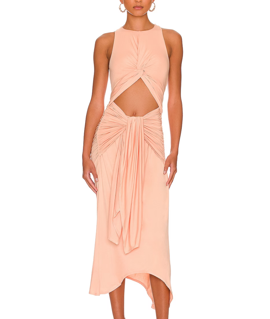Lindsay Hubbard's Pink Twist Front Cutout Dress