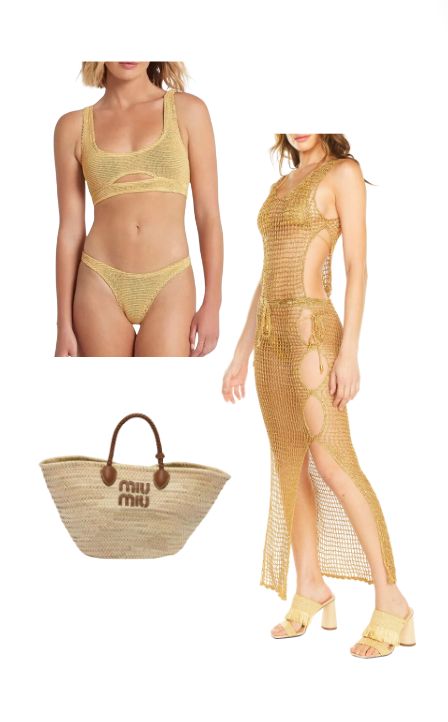 Paige DeSorbo's Gold Cutout Bikini