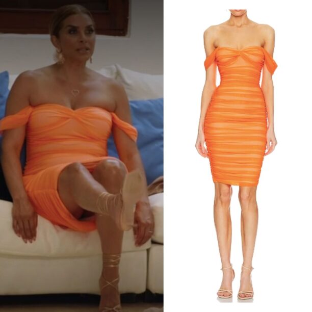 Robyn Dixon's Orange off the Shoulder Dress