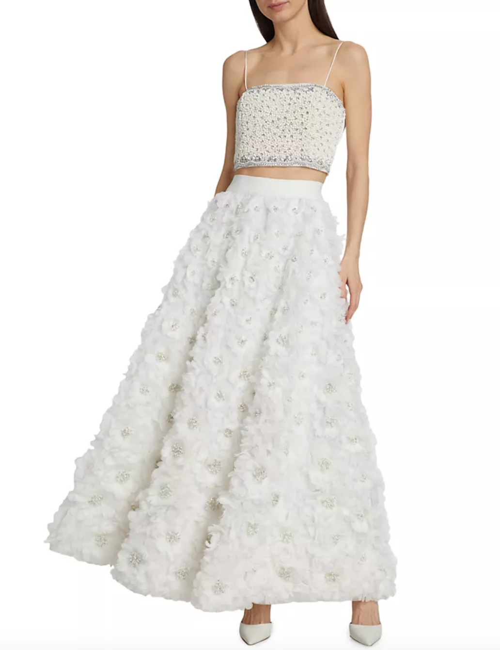 Ubah Hassan's White Crystal Embellished Skirt Set