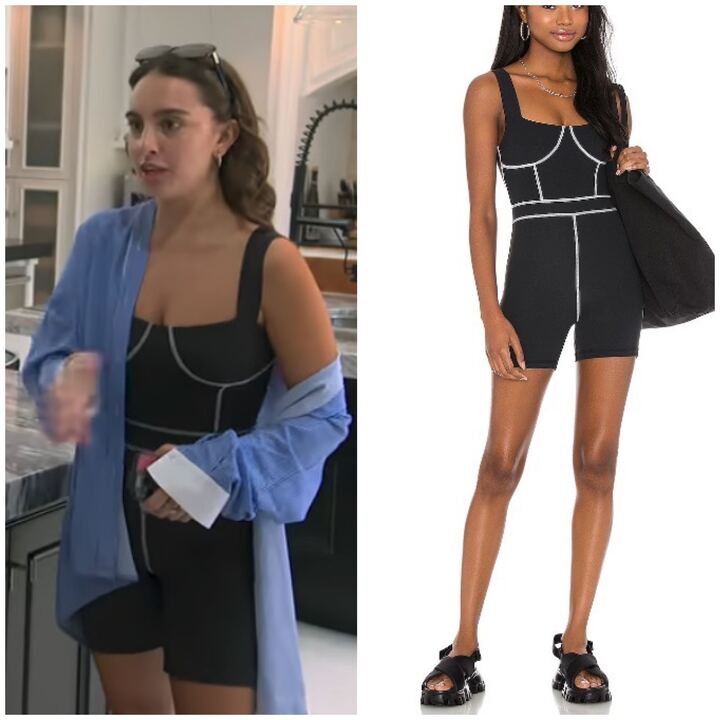 Alexia Umansky's Black Piped Workout Romper