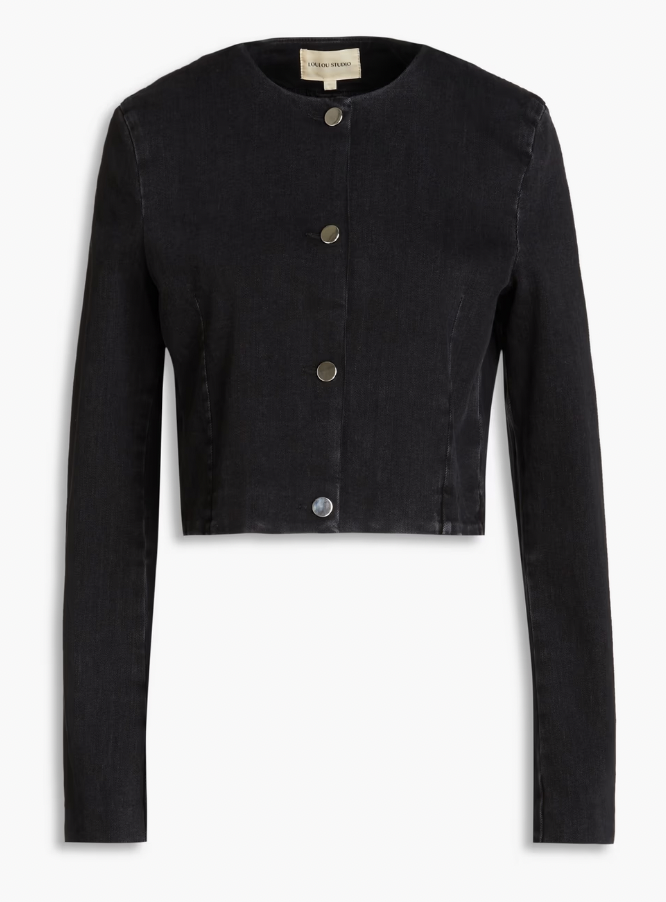Ally Lewber's Black Cropped Denim Jacket