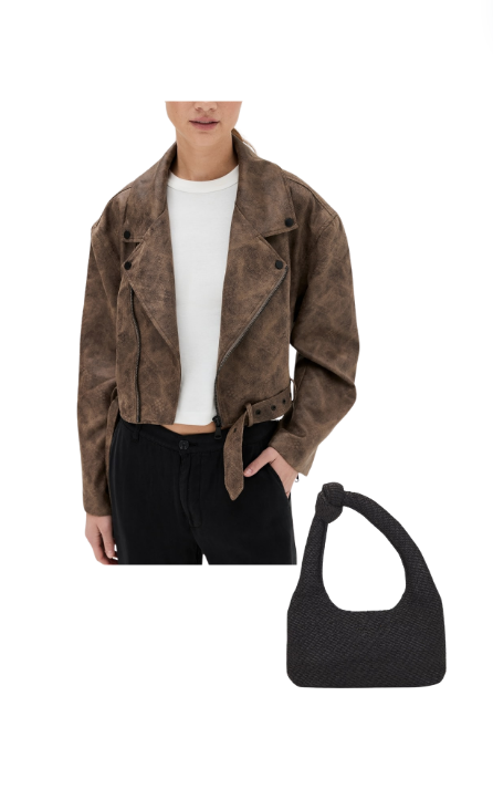 Amanda Batula's Brown Leather Jacket