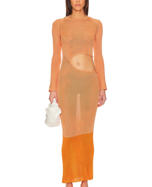 Amanda Batula's Orange Cutout Dress
