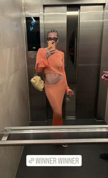 Amanda Batula's Orange Cutout Dress