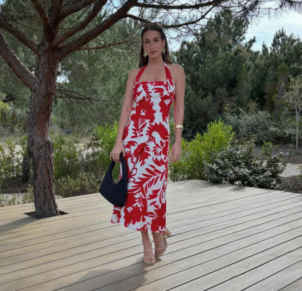 Amanda Batula's Red Floral Dress