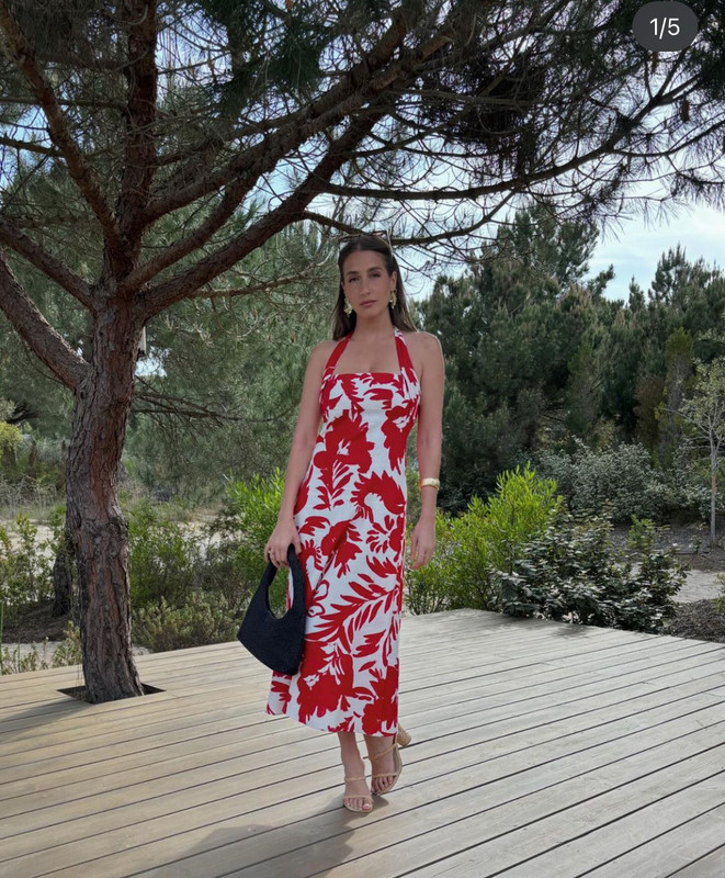 Amanda Batula's Red Floral Dress