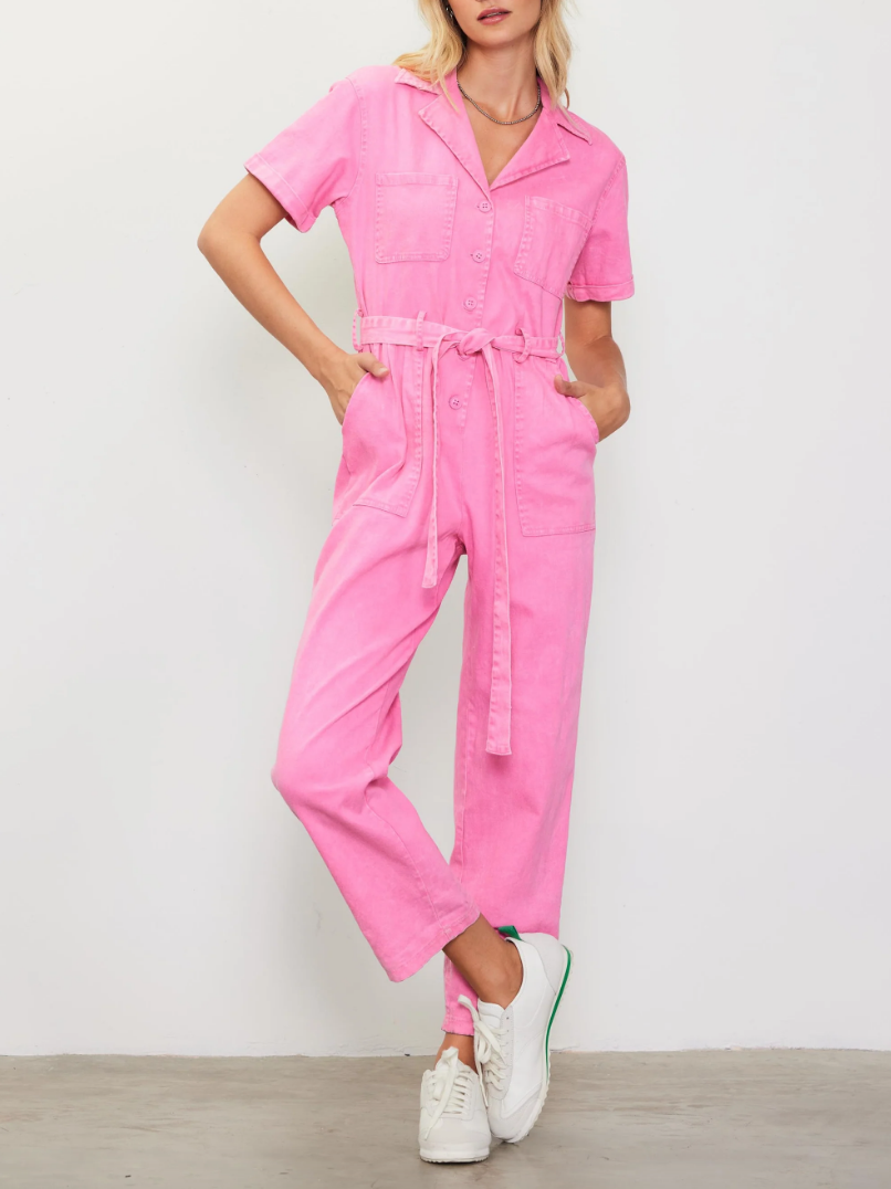Ariana Madix's Pink Belted Jumpsuit