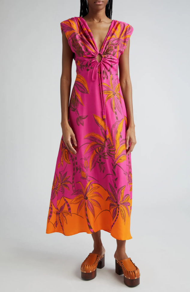 Cameran Eubanks' Pink and Orange Floral Dress
