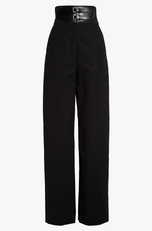 Erin Lichy's Black Belted High Waisted Pants