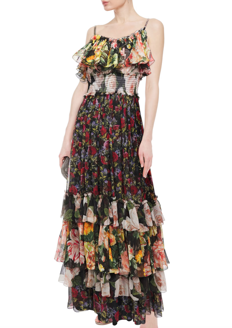 Erin Lichy's Floral Ruffle Maxi Dress
