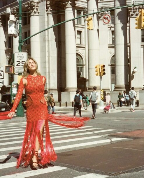 Erin Lichy's Red Crochet Dress