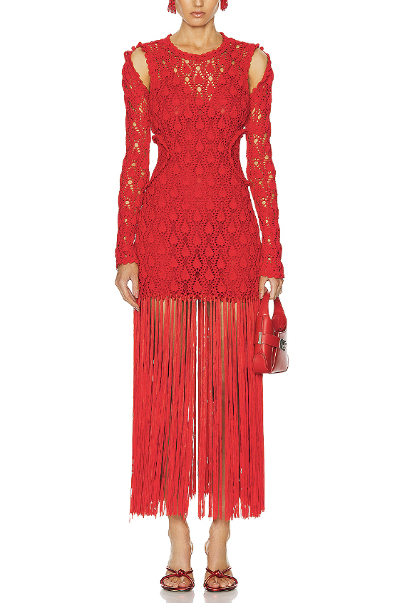 Erin Lichy's Red Crochet Dress