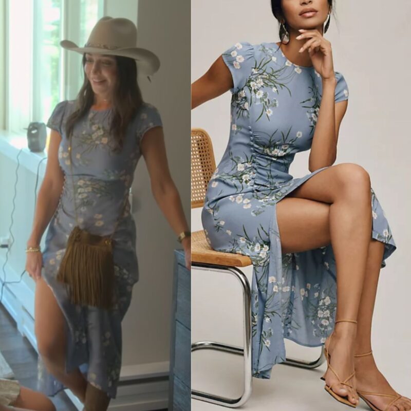 Farrah Aldjufrie's Light Blue Floral Maxi Dress Buying Beverly Hills