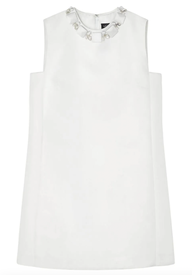 Gabby Prescod's White Embellished Collar Dress