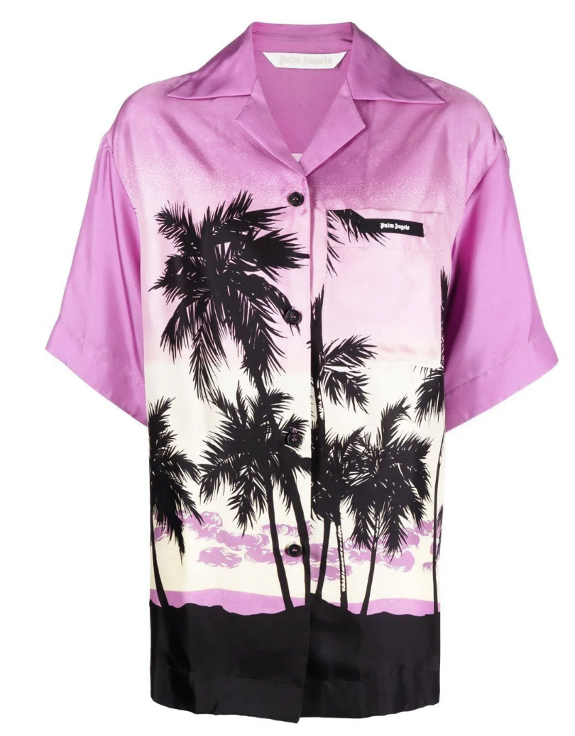 Heather Gay's Pink Palm Tree Print Shirt