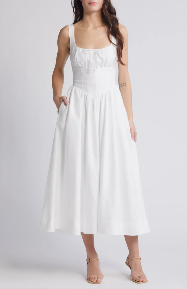 Madison LeCroy's White Linen Corset Dress