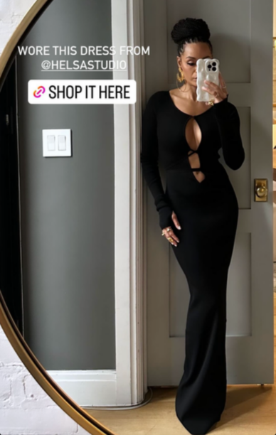 Sai De Silva's Black Cutout Long Sleeve Maxi Dress