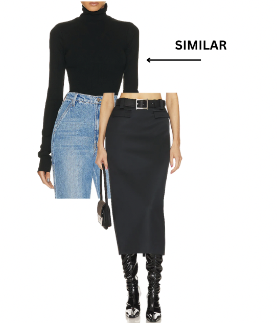 Tracy Tutor's Black Belted Midi Skirt