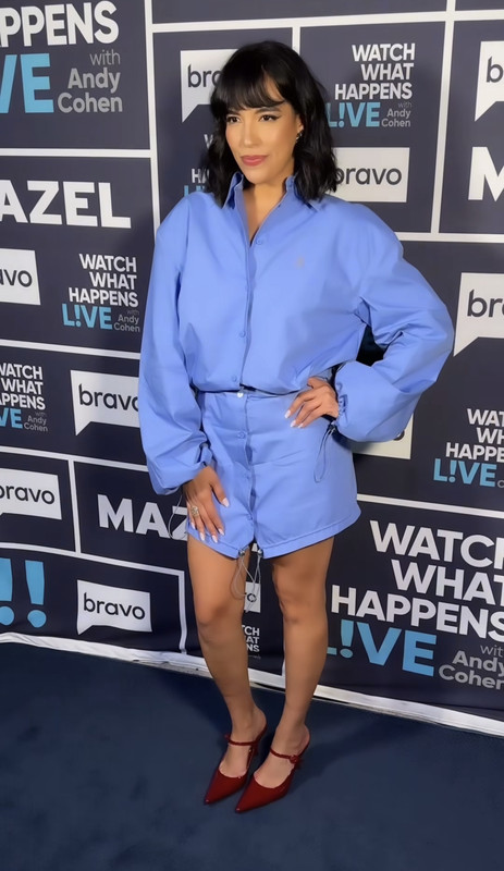 Danielle Olivera's Blue Shirt Dress