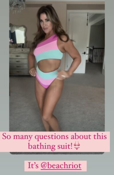 Emily Simpson's Pink Colorblock Cutout One Piece