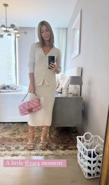 Erin Lichy's Beige Knit Shirt Set
