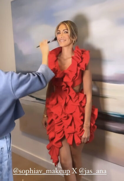 Erin Lichy's Red Ruffle Dress