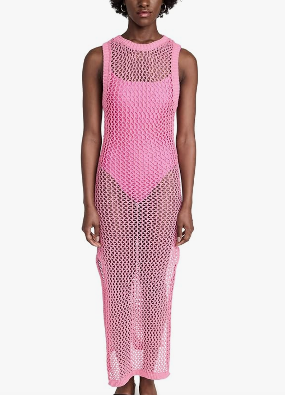 Lindsay Hubbard's Pink Crochet Cover Up