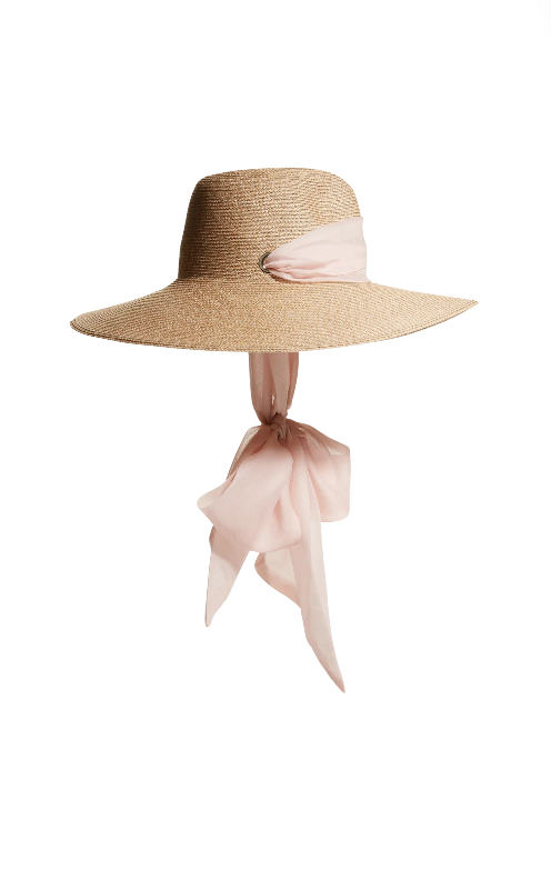 Lindsay Hubbard's Straw Hat With Pink Scarf
