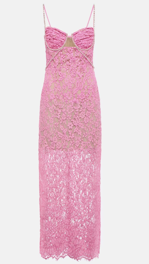 Margaret Joseph's Pink Embellished Laced Confessional Dress