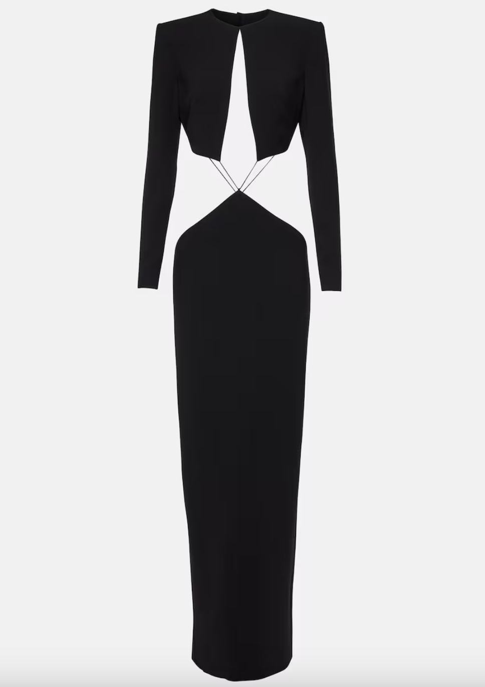 Paige DeSorbo's Black Cutout Long Sleeve Gown
