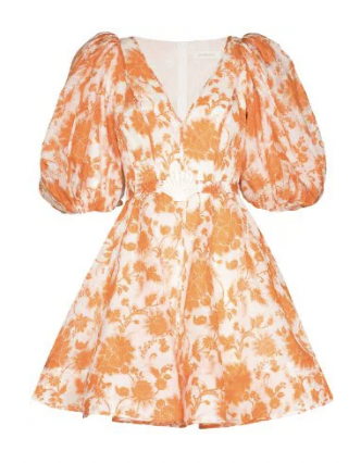 Teresa Giudice Orange and White Printed Dress