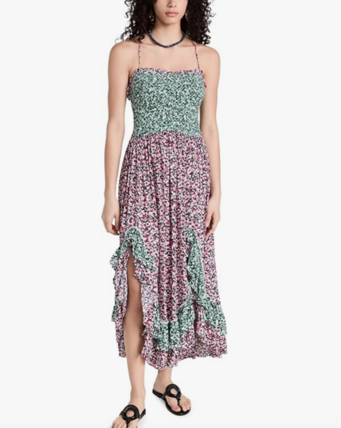 Dolores Catania's Green and Pink Smocked Dress