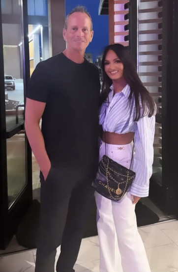 Lisa Barlow's Blue Striped Button Down Crop Top